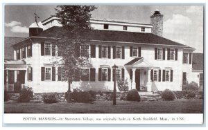 c1920 Potter Mansion Storrowton Village North Brookfield Massachusetts Postcard