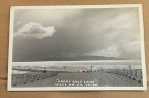 UNUSED RPPC  POSTCARD - GREAT SALT LAKE WEST ON U.S.40-50, UTAH