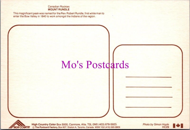 Canada Postcard - Canadian Rockies, Mount Rundle, Windsurfing  RR21140