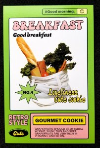 [AG] P575 Food Breakfast Fruit Vegetables Tomato Apple Bread (postcard) *New