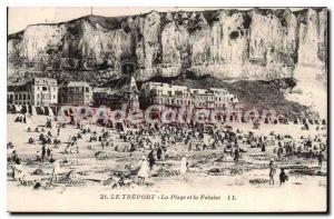 Old Postcard Le Treport Beach and the Cliff