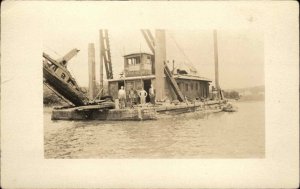 Cape Cod? Dredging Ship c1910 Real Photo Postcard