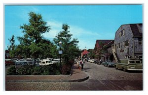 NANTUCKET, MA Massachusetts ~ NEW MALL at STRAIGHT WHARF c1960s Cars Postcard