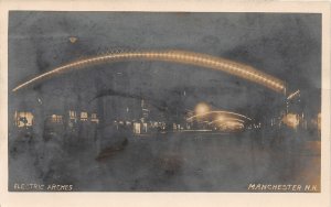 J14/ Manchester New Hampshire RPPC Postcard c1910  Electric Light Arch 96