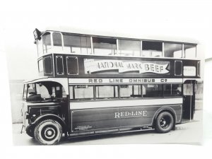 Original Vintage Bus Coach Photo Red Line OmniBus Co Pirate London Bus c1920