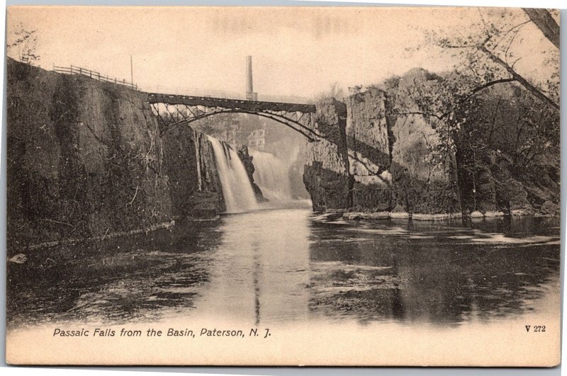 Postcard NJ Paterson - Passaic Falls from the Basin