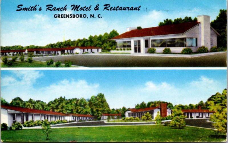 Postcard Smith's Ranch Motel and Restaurant in Greensboro, North Carolina