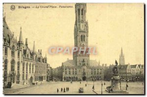 Belgie Belgium Bruges Old Postcard The Panorama grand place