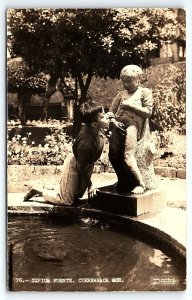 1930s CUERNAVACA MORELOS MEXICO BOY DRINKING PEEING BOY RPPC POSTCARD P1613