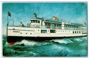 1959 Block Island Boat M.V. Nelseco II Steamer Providence Rhode Island Postcard