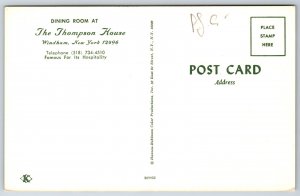 Interior~Windham New York~Dining Room @ Thompson House Restaurant~Vtg Postcard