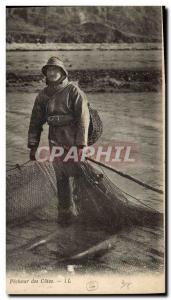 Old Postcard Fishing Fisherman Cotes