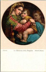 Vtg La Madonna della Seggiola Sedia from Artist Raffaello Sanzio Art Postcard