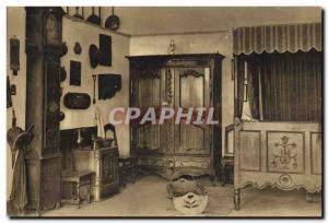 Old Postcard Hall of the People & # 39art Lorraine Room with a bed columns