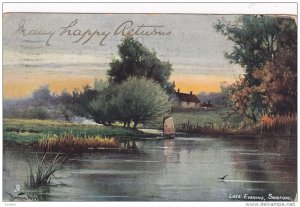 TUCK #7687, Sailboat above the Lock, Late evening, SANDFORD, Oxfordshire, Eng...