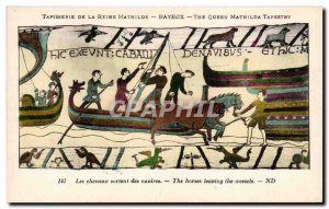 Postcard Old Bayeux Tapestry of Queen Matilda William arrived in Pevensey