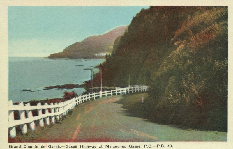 Vintage Postcard 1920's Grand Chemin De Gaspe Marsouins Quebec Canada