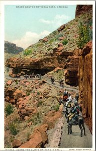 Hermits Trail Cliffs Grand Canyon Arizona AZ UNP Fred Harvey WB Postcard L6