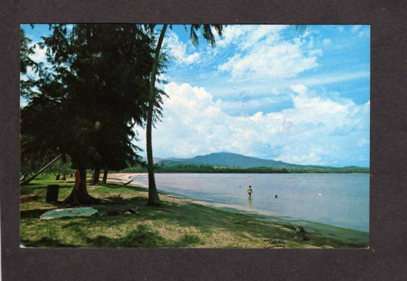 PR Beach Luquillo Puerto Rico Postcard Carte Postale