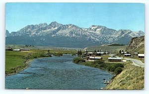 STANLEY, ID Idaho ~ View of TOWN & SALMON RIVER Sawtooth Range 1969 Postcard