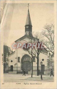 Postcard Old Church Paris Saint Marcel