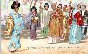 1910s Madam Butterfly Opera Scene The Bonze Illustration Postcard