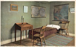 Vintage Postcard The Boys Room Longfellow's Old Home House Portland Maine ME