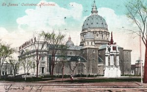 Vintage Postcard St. James Cathedral Church Montreal Canada Valentine & Sons Pub