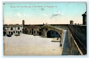 Roman Arch Fort Marion St. Augustine Florida 1909 Vintage Antique Postcard 