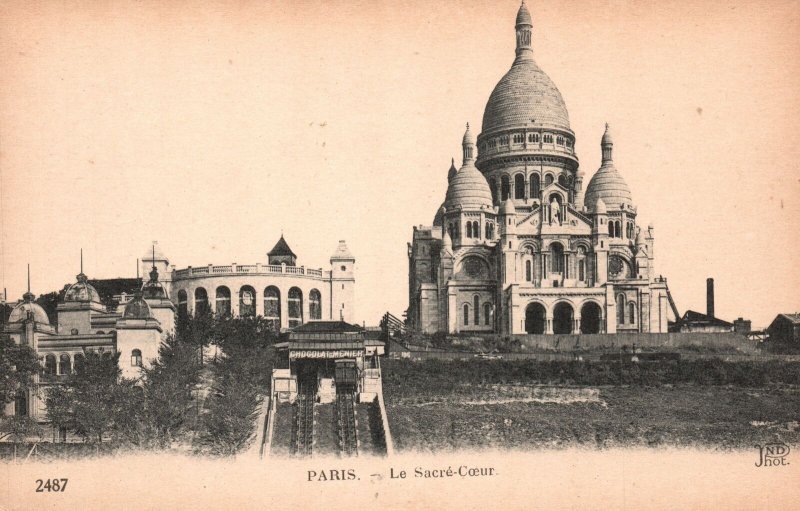 Vintage Postcard Le Sacre-Coeur Basilica Tourist Destination Paris France