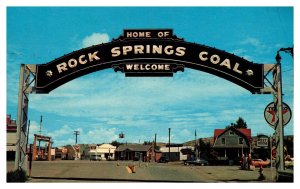 Postcard WY Rock Springs Coal welcome sign