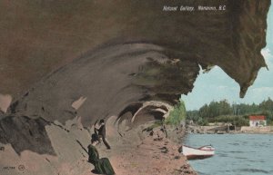 Nanaimo BC Canada Antique Boat Cave Rocks Old Postcard