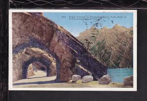 Triple Tunnels,Shoshone Canyon,Yellowstone Postcard 