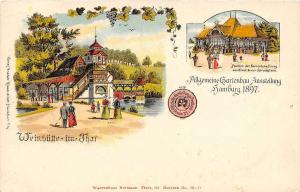 Allgemeine Gartenbau Ausstellung Weinbutte im Thal Hamburg Germany 1897 postcard