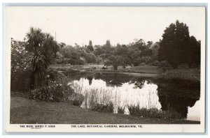 c1940's The Lake Botanical Gardens Melbourne Australia RPPC Photo Postcard