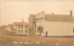 Shirley ME Main Street Storefronts in 1915 Real Photo Postcard