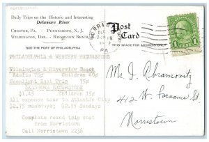 1912 Steamer State Pennsylvania Wilson Line Fleet Delaware DE River Ship Postcar