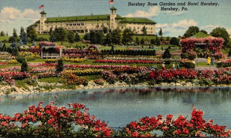 Pennsylvania Hershey The Hershey Rose Garden and Hotel Hershey 1950 Curteich