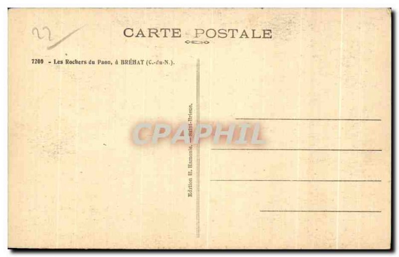 Old Postcard The Rocks Peacock has Brehat