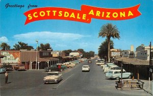 Street Scene SCOTTSDALE, ARIZONA Lulu Belle Roadside 1950s Vintage Postcard