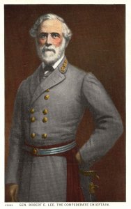 Vintage Postcard Portrait of General Robert E. Lee The Confederate Chieftain Art