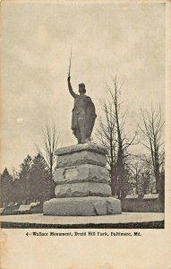 BALTIMORE MD~WALLACE MONUMENT-DRUID HILL PARK 1900s POSTCARD