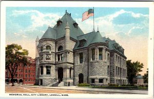 Postcard LIBRARY SCENE Lowell Massachusetts MA AK5842