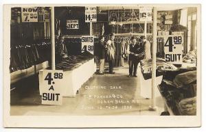 South New Berlin NY Parker Clothing Store Sale  RPPC Real Photo Postcard