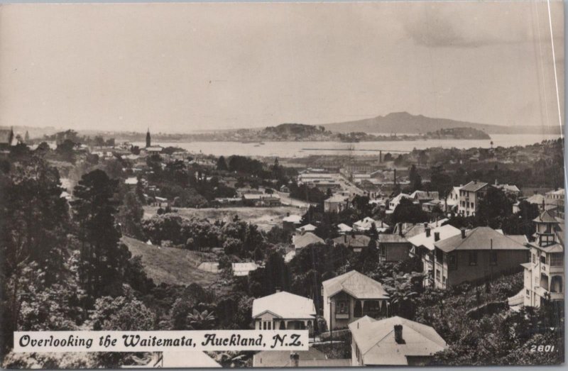 RPPC Postcard Overlooking the Waitemata Auckland New Zealand