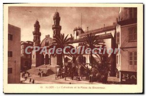 Postcard Old Cathedral ALGIERS government palace