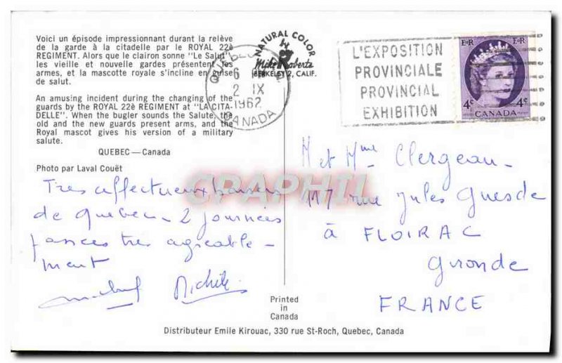 Postcard Modern Quebec Canada Chevre Bouc