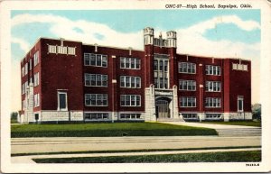 Linen Postcard High School in Sapulpa, Oklahoma