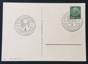 GERMAN THIRD 3rd REICH PROPAGANDA CARD 1937 CHEMNITZ GORDON BENNETT BALLOON RACE