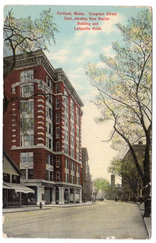 Portland, Maine, Congress Street East, showing New Baxter Building